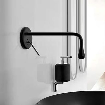 Wall-Mount Single-Handle Bathroom Faucet, Rotatable Spout Brass Faucet, Matte Black / Chrome / Brushed Gold / Gunmetal