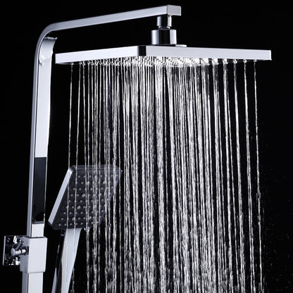 Modern Rainfall Tub Shower System, Wall-Mounted Exposed Shower Faucet with Handheld Spray