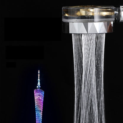 High-Pressure Turbo Fan Handheld Shower Head, 360-Degree Swivel ABS Shower Head with Pause Switch, Silver / Gold / Multi