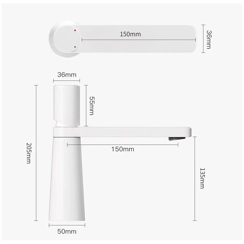 Modern Single-Hole Bathroom Faucet, Single-Handle Brass Basin Faucet, Chrome / Matte Black / Gunmetal / Brushed Gold / Matte White