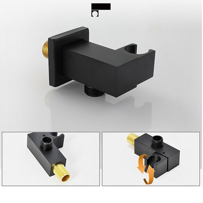 Matte Black Wall-Mounted Rainfall Shower System, Concealed Shower Faucet Set with Handheld Shower