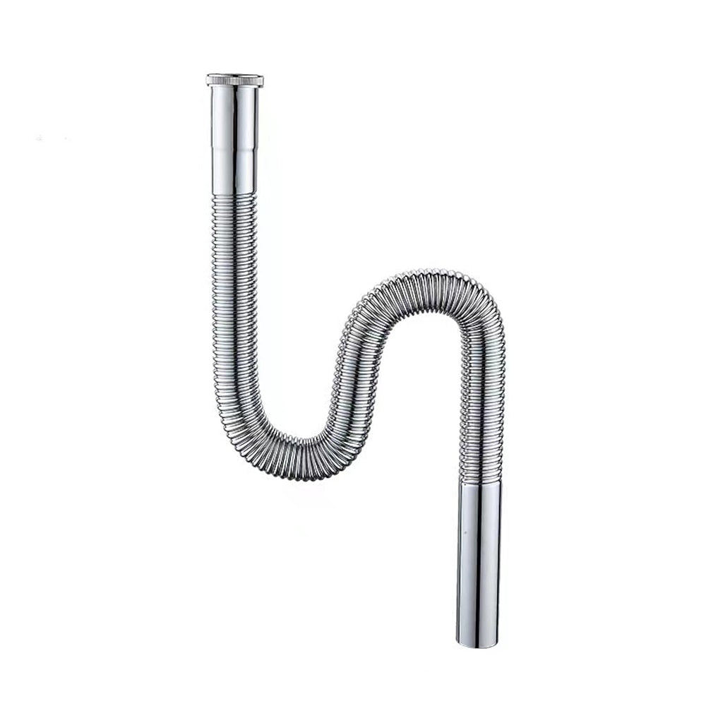 Flexible Expandable Waste Drain Hose, Universal Basin Sink Connector, Chrome / Antique Brass