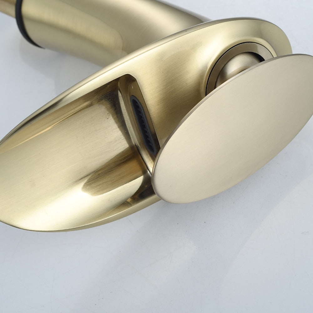 Waterfall Bathroom Faucet, Modern Single-Handle Single-Hole Faucet