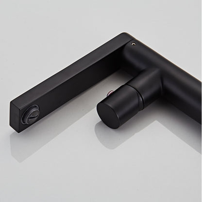 Matte Black Rotatable Spout Tall Vessel Faucet, Modern Single-Hole Single-Handle Bathroom Faucet