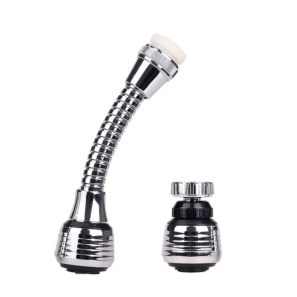 Chrome 360-Degree Swivel Faucet Aerator, Dual Spray Mode Spray Head Attachment