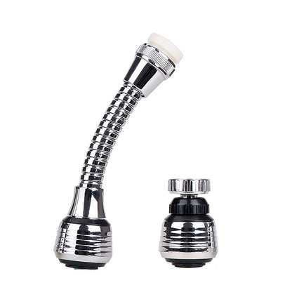 Chrome 360-Degree Swivel Faucet Aerator, Dual Spray Mode Spray Head Attachment