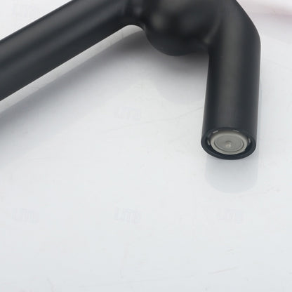 Modern Single-Hole Bathroom Faucet with Propeller Handle, Black / White / Burgundy / Orange Red
