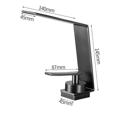 Waterfall Modern Single-Hole Bathroom Faucet, Single-Handle Brass Faucet