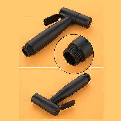 Wall-Mount Stainless Steel Handheld Toilet Bidet Sprayer Kit with Hose, Dual-Control T-Valve Sprayer, Matte Black / Stainless Steel