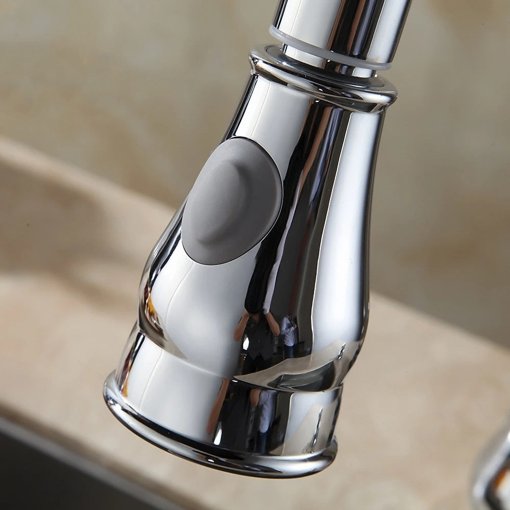 Dual-Mode Pull-Down Kitchen Faucet Spray Head Replacement, Pull-Out Nozzle Sprayer, Brushed Nickel / Chrome / Matte Black