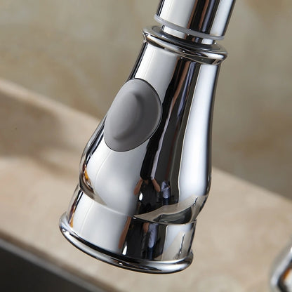 Dual-Mode Pull-Down Kitchen Faucet Spray Head Replacement, Pull-Out Nozzle Sprayer, Brushed Nickel / Chrome / Matte Black