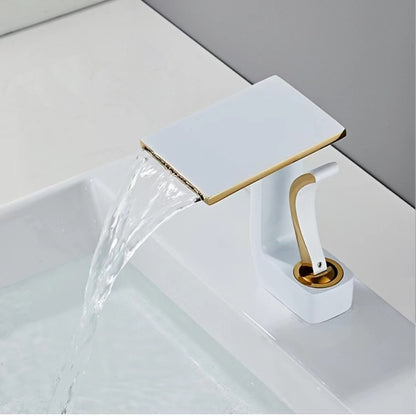 Waterfall Single-Hole Bathroom Faucet, Single-Handle Faucet with Pop-Up Drain