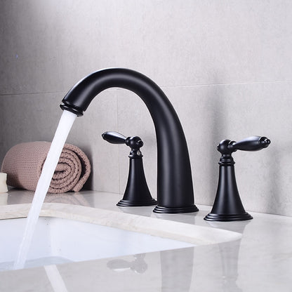 Vintage Widespread Bathroom Faucet, Double Handle 3-Hole Faucet
