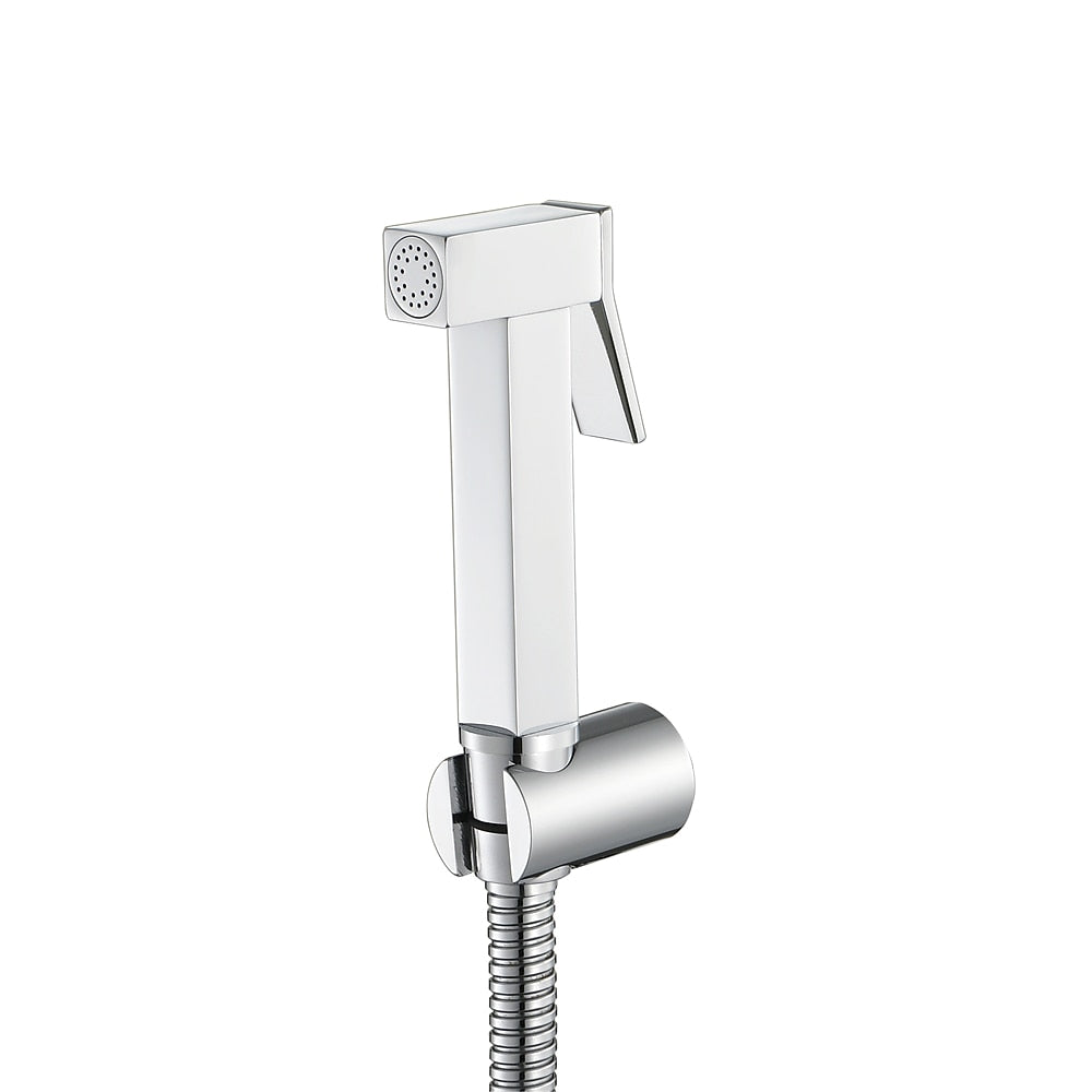 Self-Cleaning Solid Brass Bidet Sprayer, Wall-Mount Toilet Bidet Sprayer with Hose / Bracket, Black / Silver / Gold
