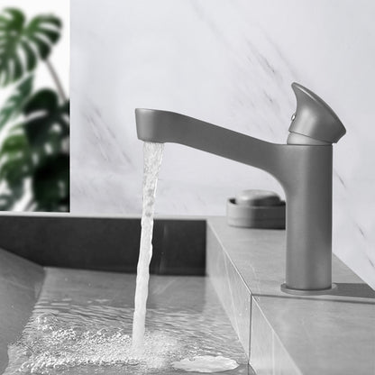 Modern Waterfall Bathroom Faucet, Single-Hole Brass Single-Handle Faucet, Matte Black / Matte White / Gunmetal / Chrome / Brushed Gold
