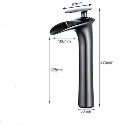 Waterfall Vessel Bathroom Faucet, Modern Single-Handle Single-Hole Tall Basin Faucet