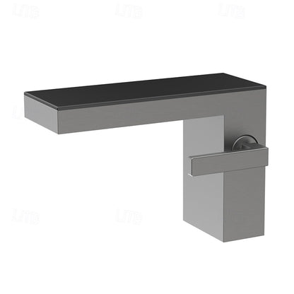 Waterfall Single-Hole Bathroom Faucet, Modern Single-Handle Stainless Steel Faucet, Matte White / Brushed Gold / Chrome / Brushed Chrome
