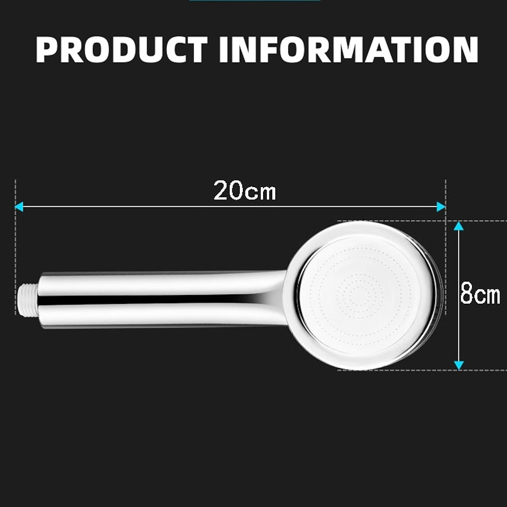 High-Pressure Rainfall Handheld Shower Head, Modern Single-Function ABS Shower, Chrome / Matte Black