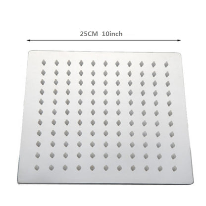 Stainless Steel Ultra-Thin Rainfall Shower Head, Water-Saving Square Overhead Shower Head