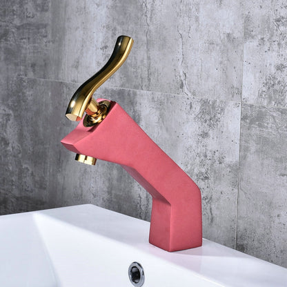 Contemporary Single-Hole Bathroom Faucet, Single-Handle Deck Mount Faucet