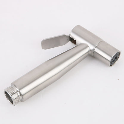 Brushed Nickel Modern Wall-Mount Kitchen Faucet, Dual-Hole Single-Handle Faucet with Handheld Bidet Sprayer