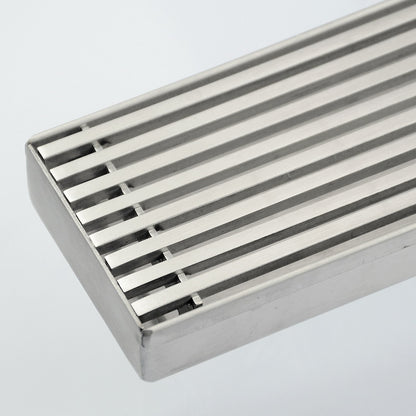 Stainless Steel Linear Floor Shower Drain, Modern Rectangular Trench Drain