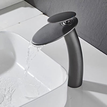 Modern Waterfall Vessel Bathroom Faucet, Single-Hole Single-Handle Faucet