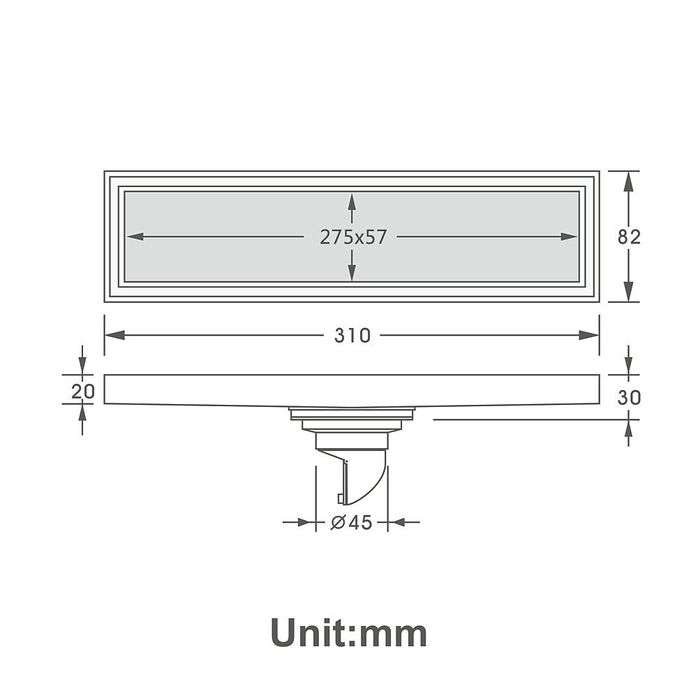 Matte Black Brass Linear Floor Drain, Contemporary Bathroom Shower Floor Drain with Removable Cover