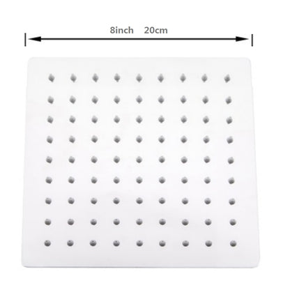 Stainless Steel Ultra-Thin Rainfall Shower Head, Water-Saving Square Overhead Shower Head