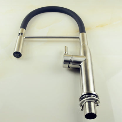 High-Arc Brushed Nickel Pull-Down Kitchen Faucet, Single-Handle Stainless Steel Faucet