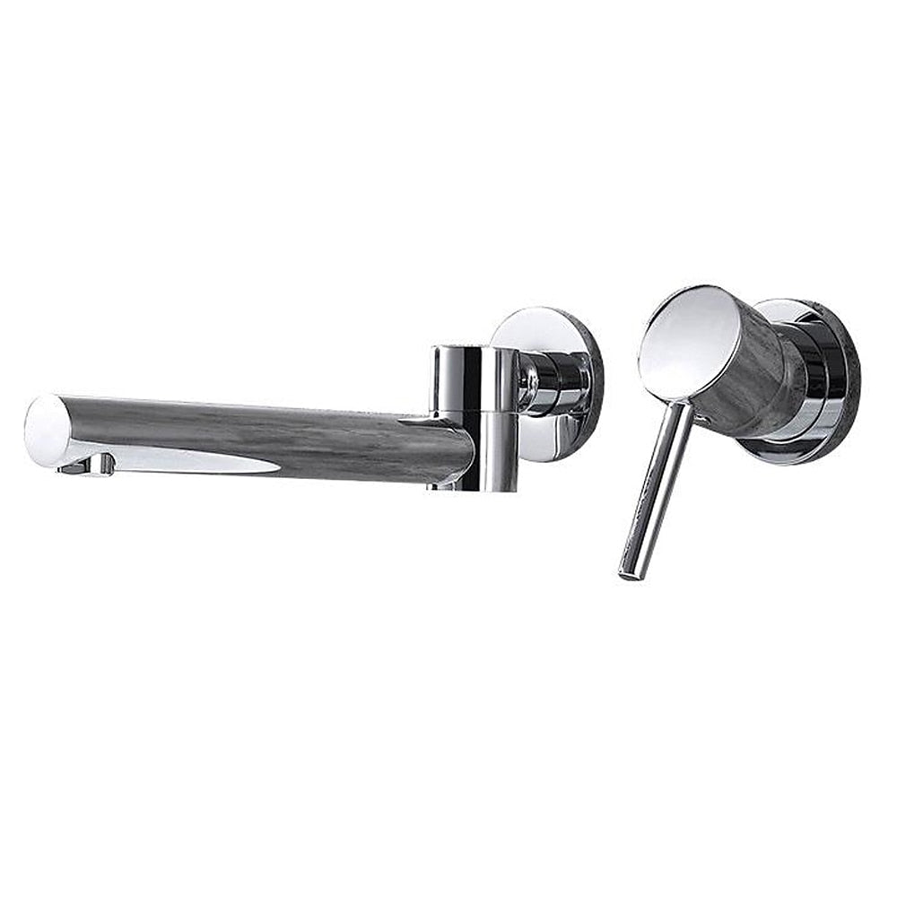 Modern Wall-Mount Single-Handle Bathroom Faucet, Swivel Spout Brass Basin Faucet, Chrome / Matte Black