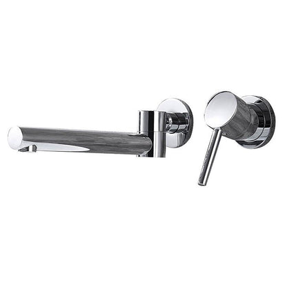 Modern Wall-Mount Single-Handle Bathroom Faucet, Swivel Spout Brass Basin Faucet, Chrome / Matte Black
