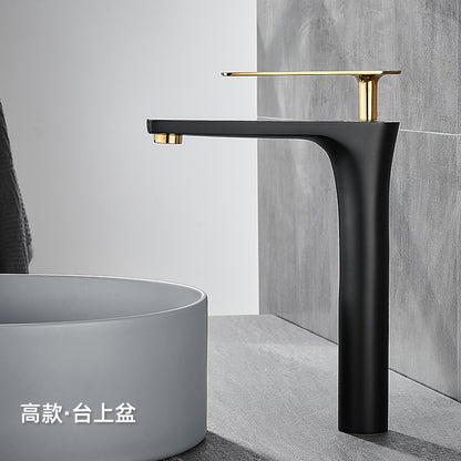Modern Vessel Sink Faucet, Single-Handle Brass Bathroom Faucet