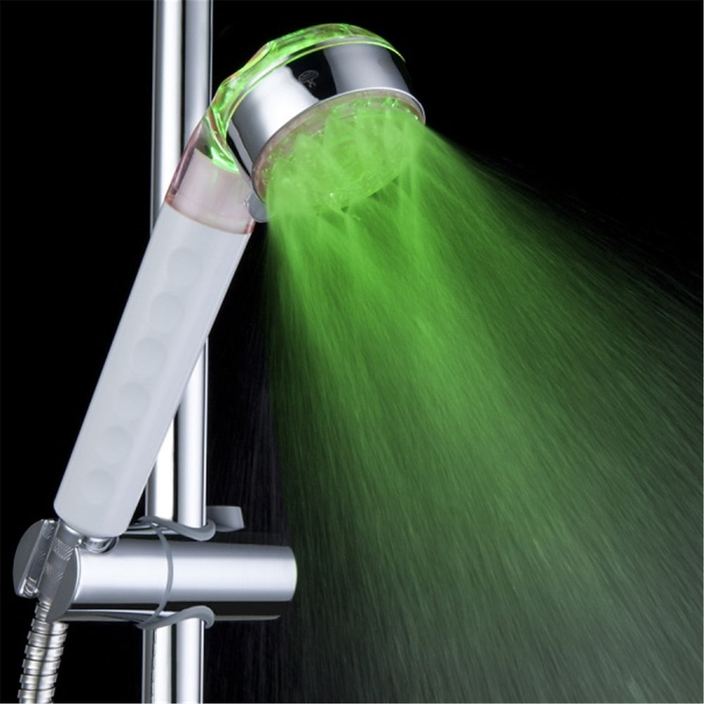 LED -Changing Chrome Hand Shower, Temperature-Sensitive 3- Handheld Shower