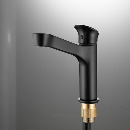 Modern Waterfall Bathroom Faucet, Single-Hole Brass Single-Handle Faucet, Matte Black / Matte White / Gunmetal / Chrome / Brushed Gold