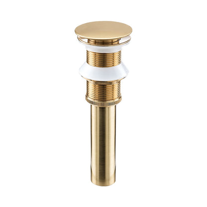 Brushed Gold Brass Pop-Up Sink Drain Stopper, Without Overflow Vessel Vanity Sink Drain