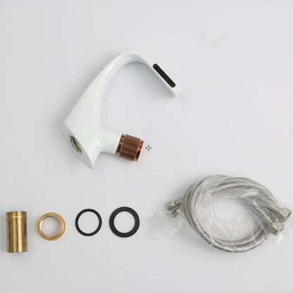 Modern Single-Hole Waterfall Bathroom Faucet, Single-Handle Brass Faucet