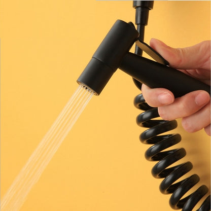 Wall-Mount Stainless Steel Handheld Toilet Bidet Sprayer Kit with Hose, Dual-Control T-Valve Sprayer, Matte Black / Stainless Steel