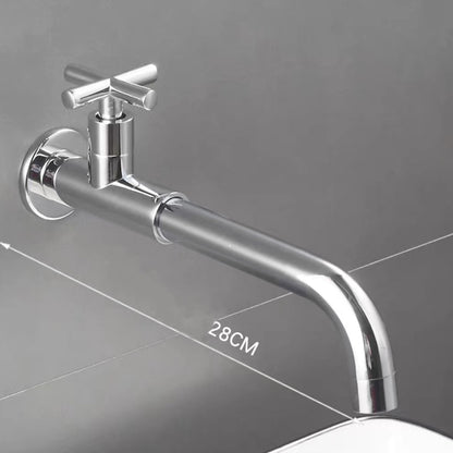 Modern Wall-Mount Bathroom Faucet, Single-Handle Swivel Spout Cold Only Faucet, Matte Black / Matte White / Antique Brass / Chrome