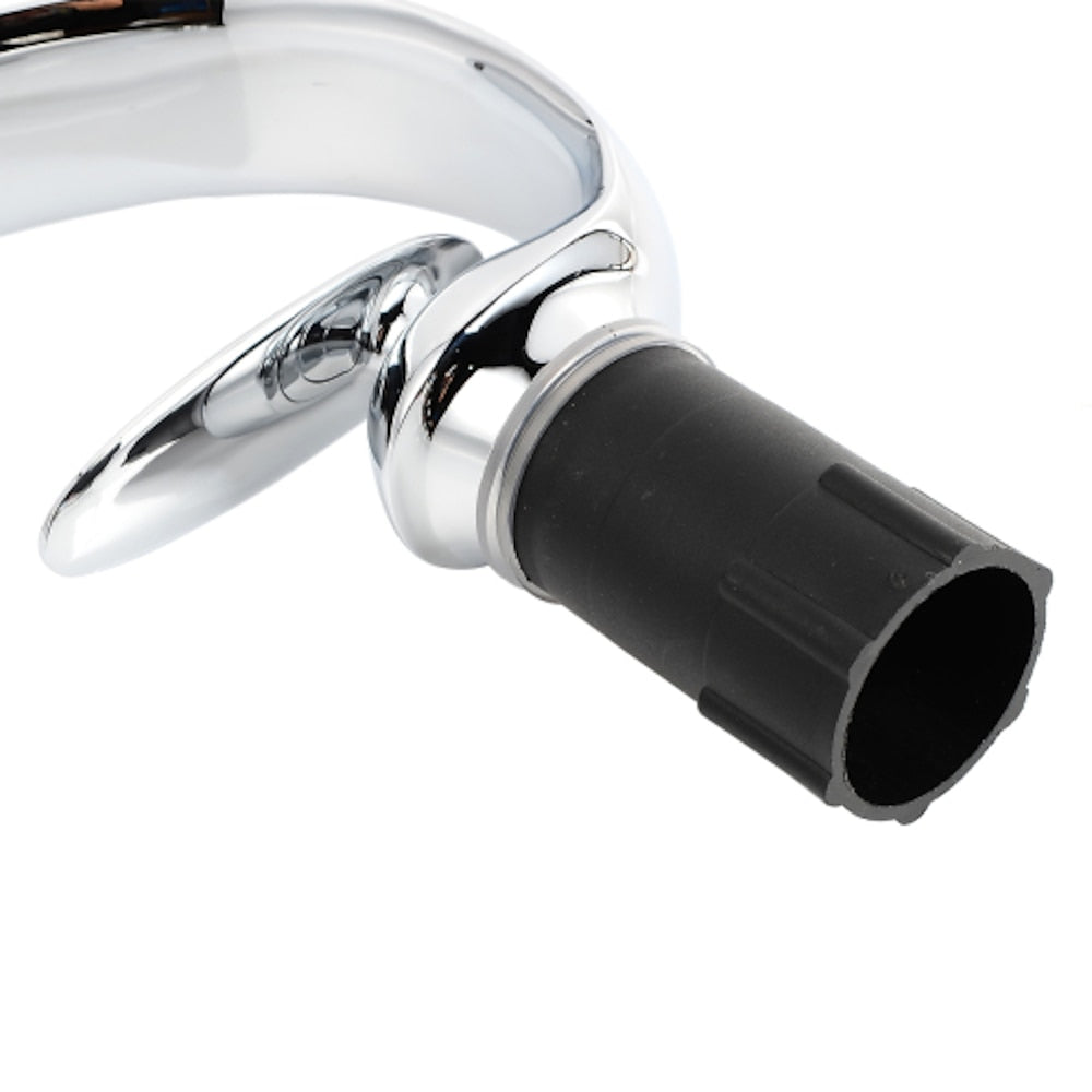 High Arc Chrome Bathroom Faucet, Modern Single-Hole Single-Handle Brass Faucet