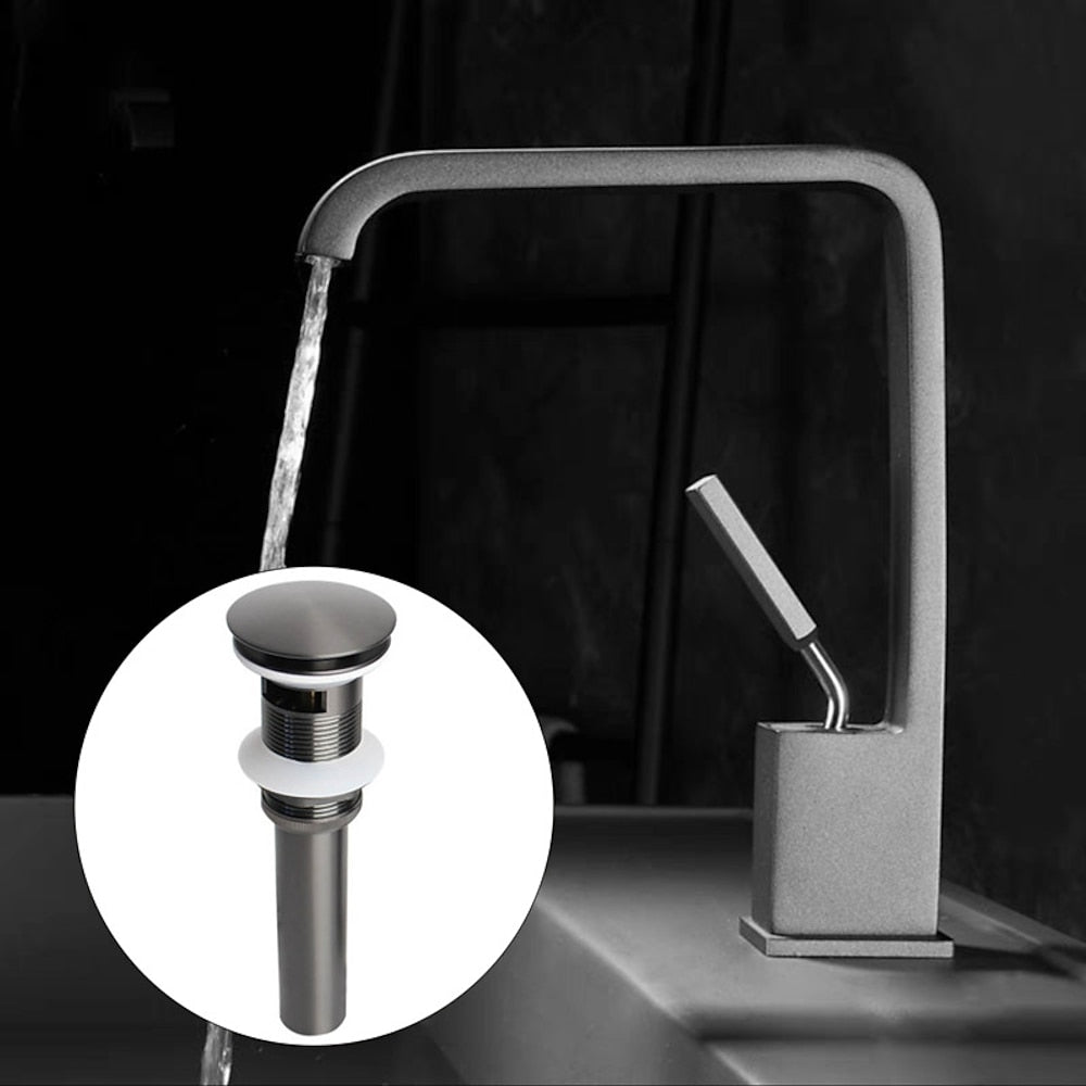 Modern Waterfall Bathroom Faucet, Single-Handle Single-Hole Faucet, Matte Black / Matte White / Gunmetal