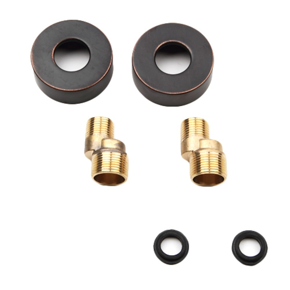 Oil-Rubbed Bronze Antique Wall-Mount Shower Faucet System, 3-Function Dual-Handle Brass Faucet with 8-Inch Rainfall Showerhead / Handheld Shower