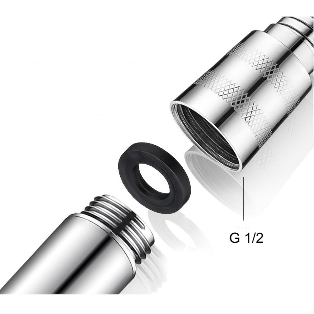 Kink-Free Flexible Handheld Shower Hose, 360-Degree Swivel Replacement Shower Tube, Chrome / Matte Black / Matte White / Stainless Steel