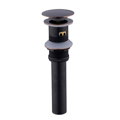 Pop-Up Sink Drain with Overflow, Contemporary Brass Basin Drain, Chrome / Brushed Nickel / Oil-Rubbed Bronze / Antique Brass