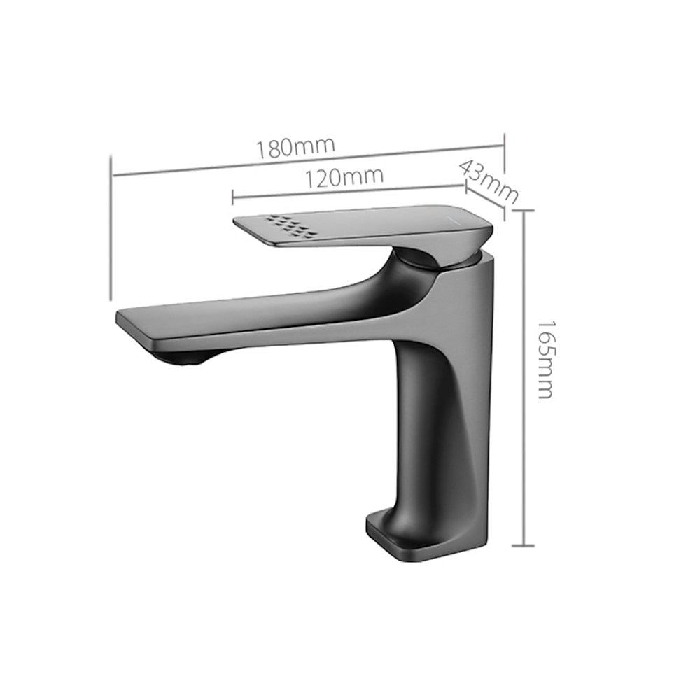 Modern Single-Hole Bathroom Faucet, Single-Handle Brass Sink Faucet, Matte Black / Brushed Gold / Gunmetal / Chrome / Matte White