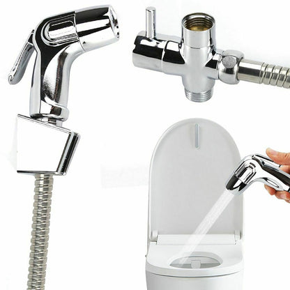 Chrome Handheld Bidet Sprayer Set, Stainless Steel Toilet Bidet Faucet with Hose