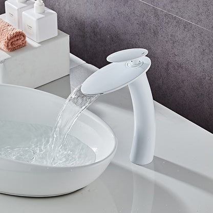 Modern Waterfall Vessel Bathroom Faucet, Single-Hole Single-Handle Faucet