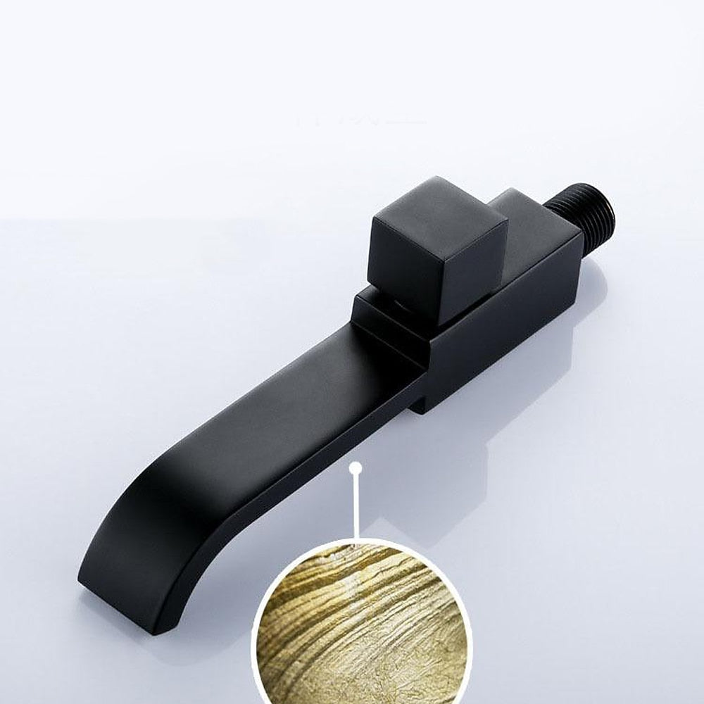 Modern Wall-Mount Bathroom Faucet, Single-Cold Single-Handle Basin Faucet, Chrome / Matte Black / Brushed Gold