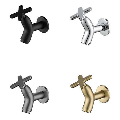Modern Wall-Mount Bathroom Faucet, Single-Cold Brass Basin Faucet, Gunmetal / Chrome / Matte White