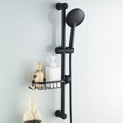Modern Aluminum Faucet Storage Rack, Clamp-On Sink Caddy Organizer with Integrated Hooks, Black / Silver